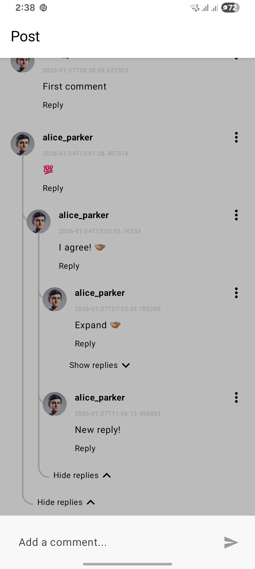 Comments - Light Theme